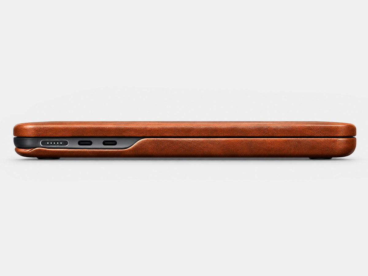 MacBook leather hardshell protection detail